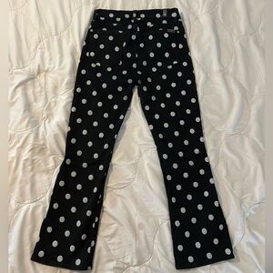 7 For All Mankind Black Pants with White Polka Dots